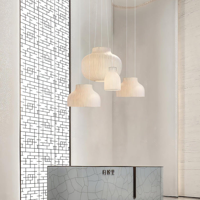 Serica Trio Silk Collection Pendant Lamp - Simprolos