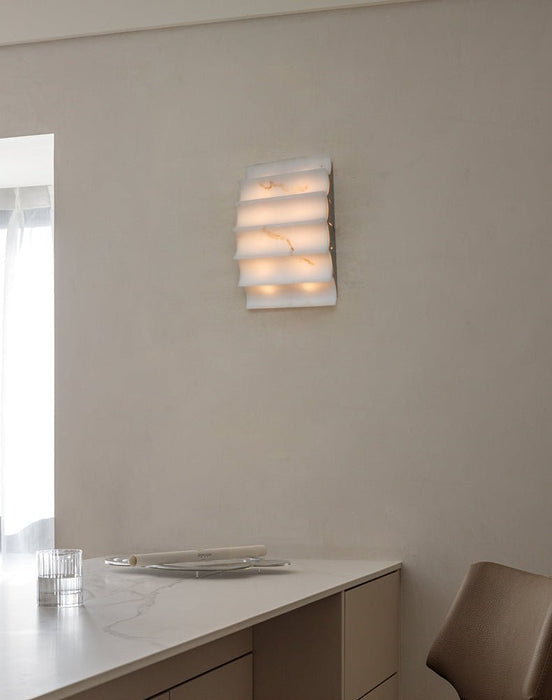 Serra Tiered Alabaster Sconce - Simprolos