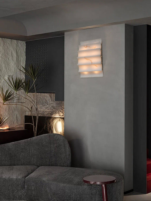Serra Tiered Alabaster Sconce - Simprolos