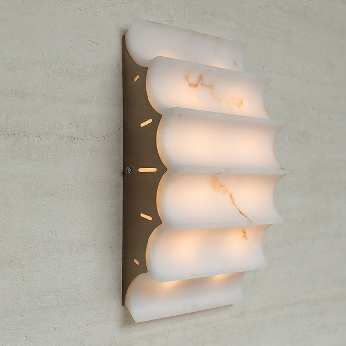 Serra Tiered Alabaster Sconce - Simprolos