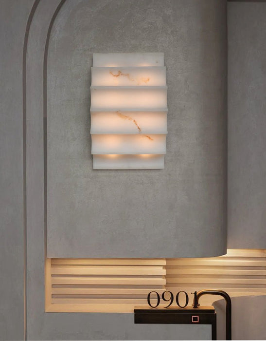 Serra Tiered Alabaster Sconce - Simprolos