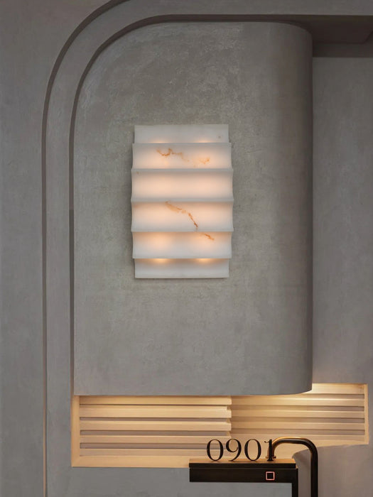 Serra Tiered Alabaster Sconce - Simprolos