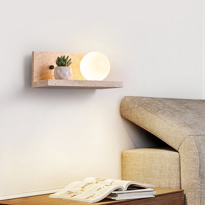 Shelf Travertine Sconce - Simprolos