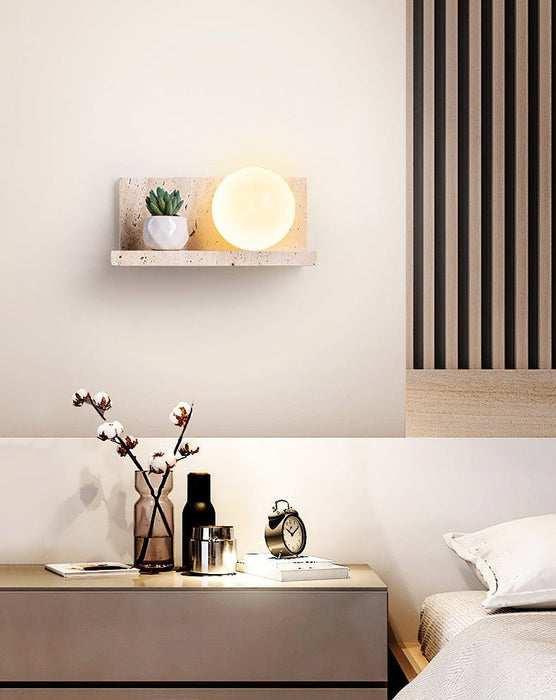 Shelf Travertine Sconce - Simprolos