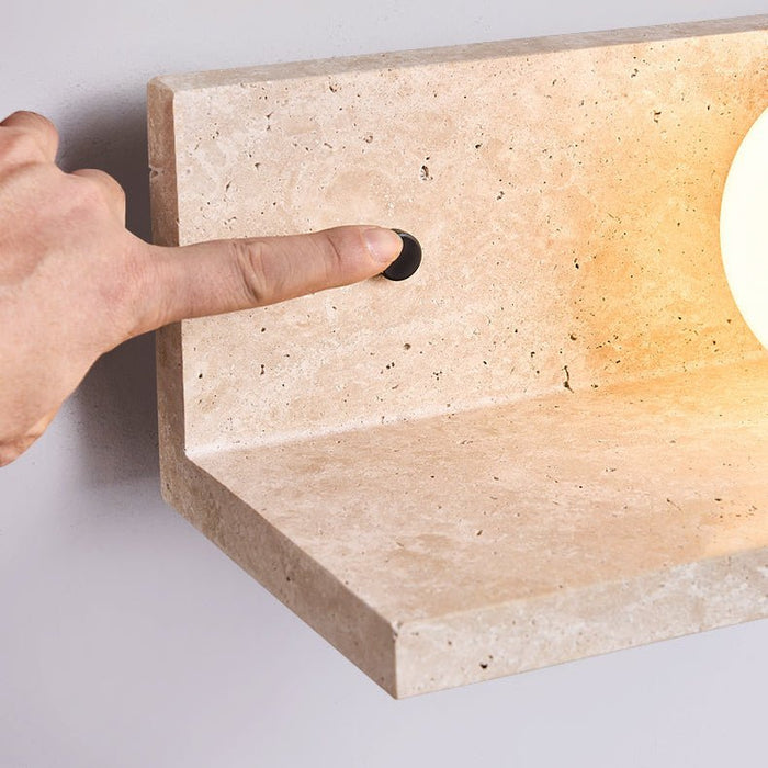 Shelf Travertine Sconce - Simprolos