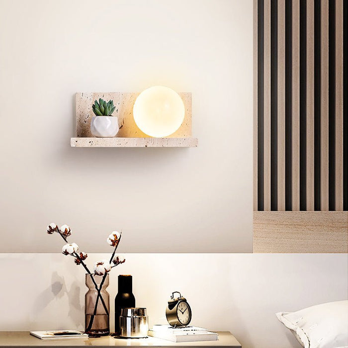 Shelf Travertine Sconce - Simprolos