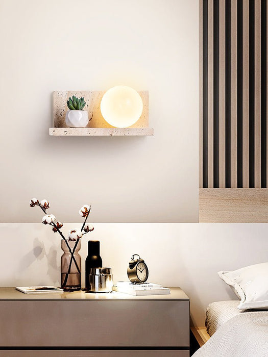 Shelf Travertine Sconce - Simprolos