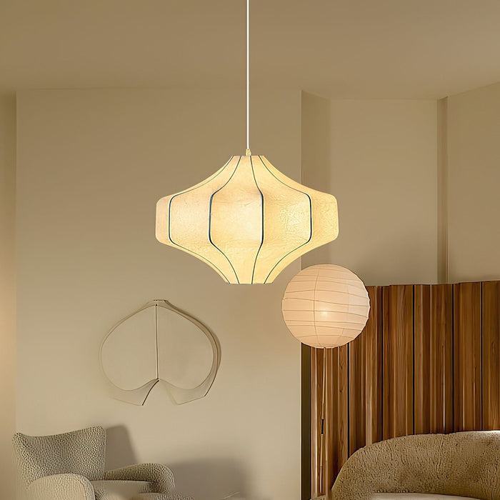 Silken Aura Silk Pendant Lamp - Simprolos