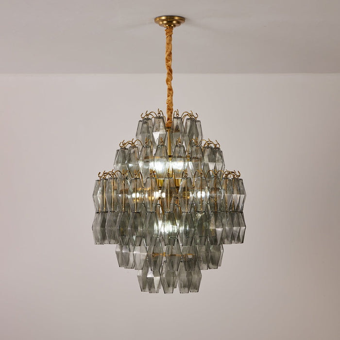 Smoke Gray Prism Round Chandelier - Simprolos