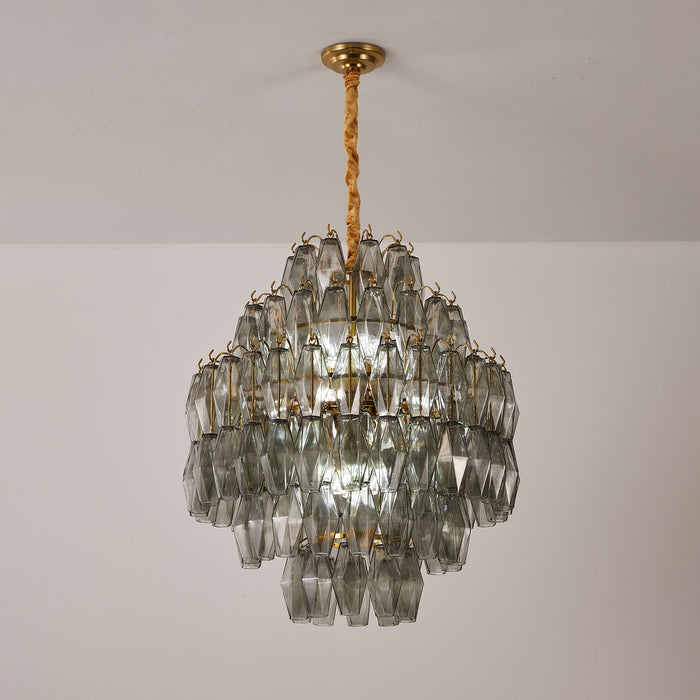Smoke Gray Prism Round Chandelier - Simprolos