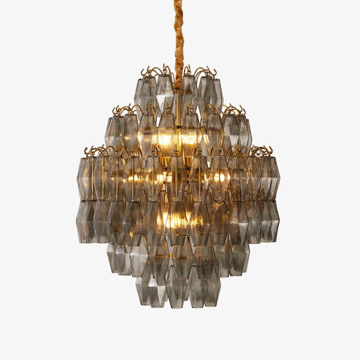 Smoke Gray Prism Round Chandelier - Simprolos