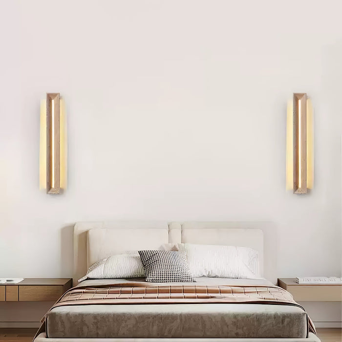 Solace Travertine Beam Wall Light - Simprolos