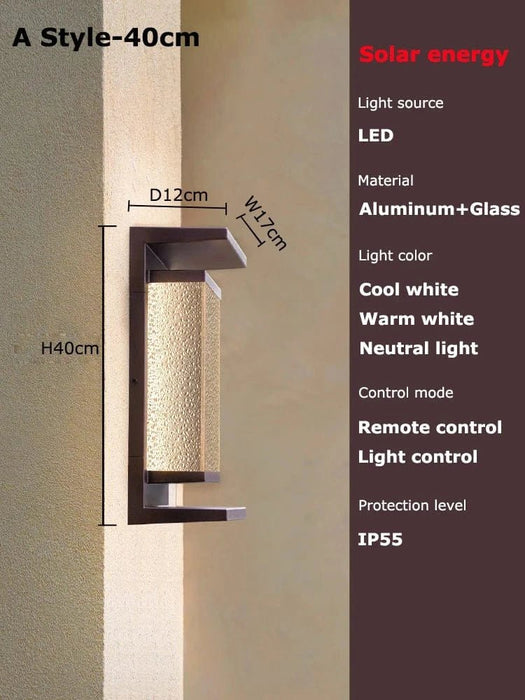 Solar Wall Lantern with Dusk to Dawn Sensor - Simprolos