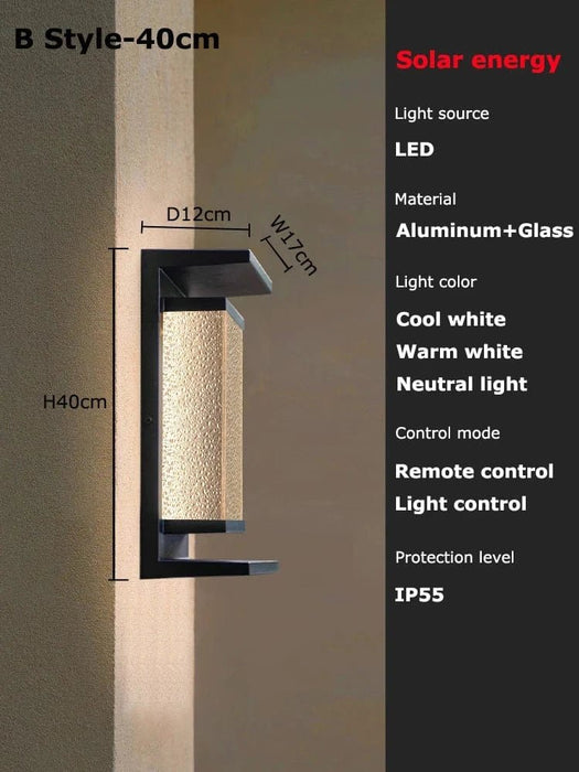 Solar Wall Lantern with Dusk to Dawn Sensor - Simprolos