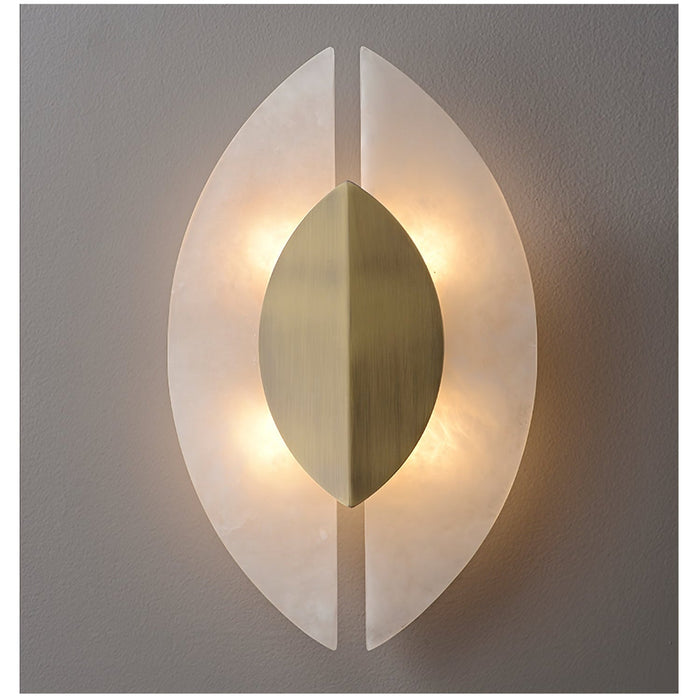 Solari Alabaster Leaf Sconce - Simprolos