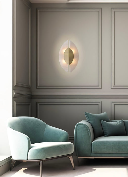 Solari Alabaster Leaf Sconce - Simprolos