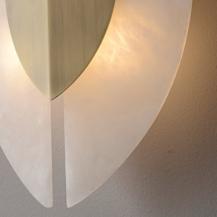 Solari Alabaster Leaf Sconce - Simprolos