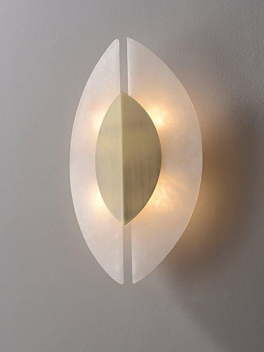 Solari Alabaster Leaf Sconce - Simprolos