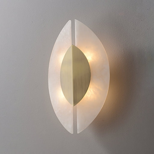 Solari Alabaster Leaf Sconce - Simprolos