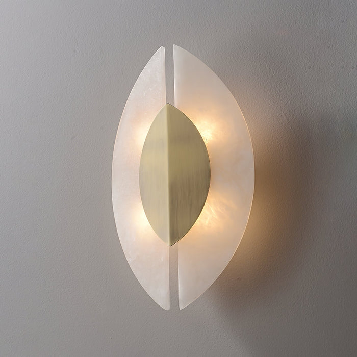 Solari Alabaster Leaf Sconce - Simprolos