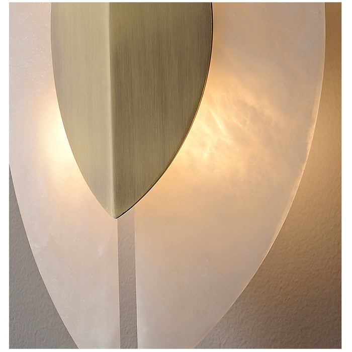 Solari Alabaster Leaf Sconce - Simprolos