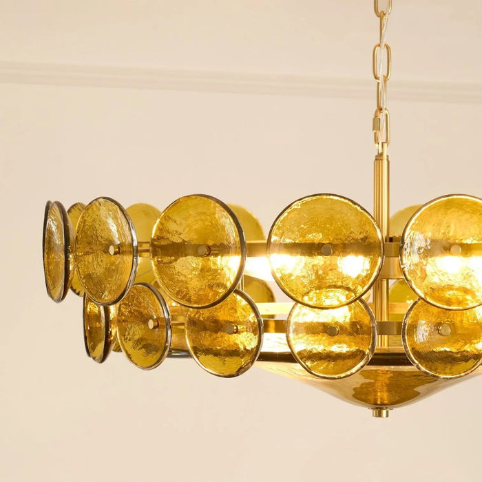 Solaris Disc Murano Chandelier - Simprolos