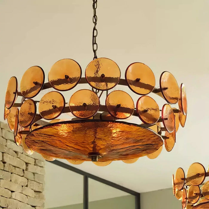 Solaris Disc Murano Chandelier - Simprolos