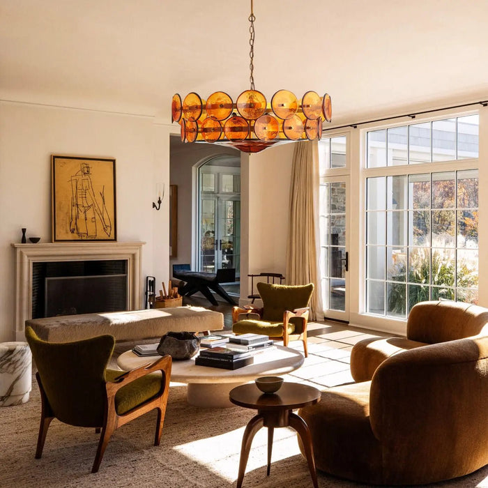 Solaris Disc Murano Chandelier - Simprolos