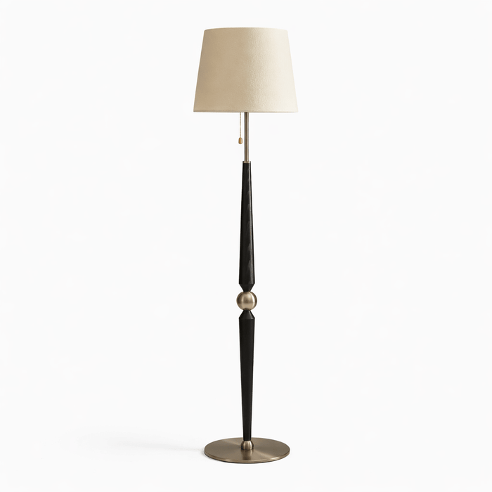 Solenne Sculpted Wood Floor Lamp - Simprolos