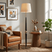 Solenne Sculpted Wood Floor Lamp - Simprolos