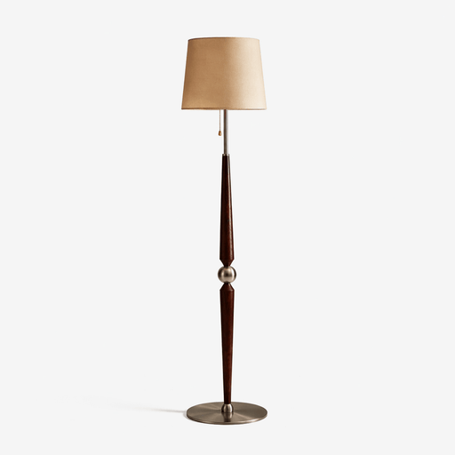 Solenne Sculpted Wood Floor Lamp - Simprolos