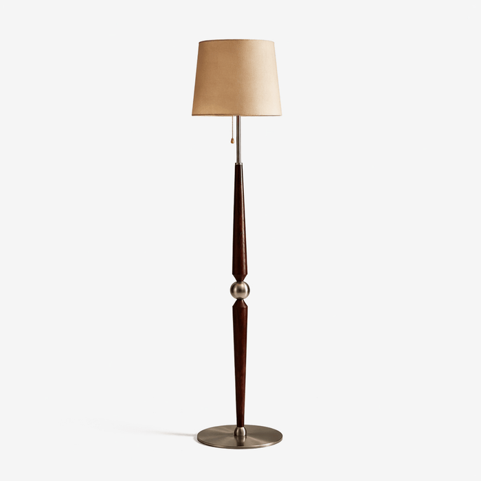 Solenne Sculpted Wood Floor Lamp - Simprolos