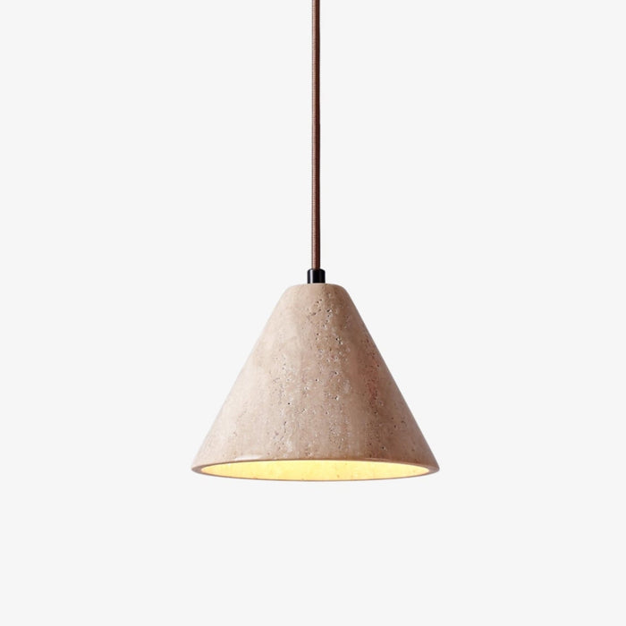Solis Cone Travertine Pendant Lamp - Simprolos