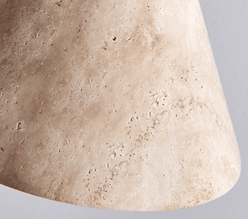 Solis Cone Travertine Pendant Lamp - Simprolos