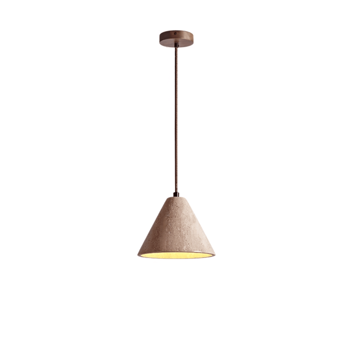 Solis Cone Travertine Pendant Lamp - Simprolos