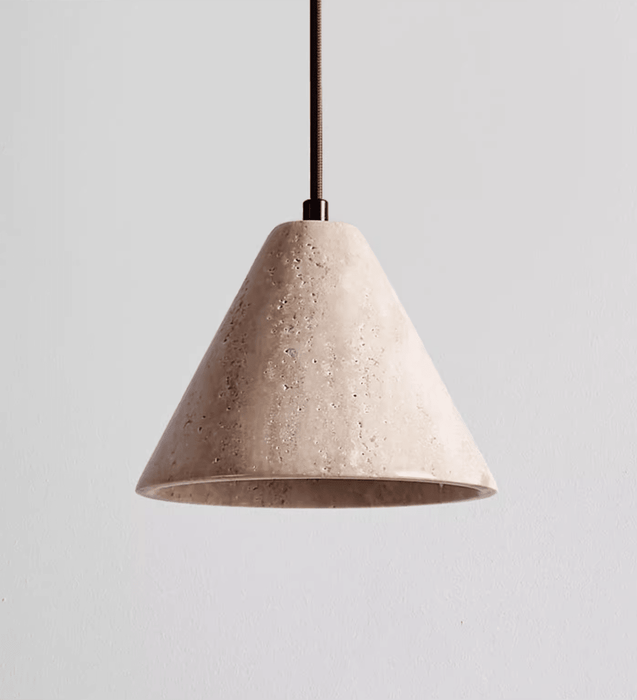 Solis Cone Travertine Pendant Lamp - Simprolos
