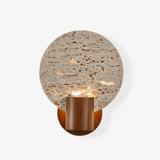 Solis Travertine Round Wall Light - Simprolos