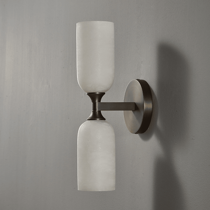 Solmira Twin Alabaster Wall Sconce - Simprolos