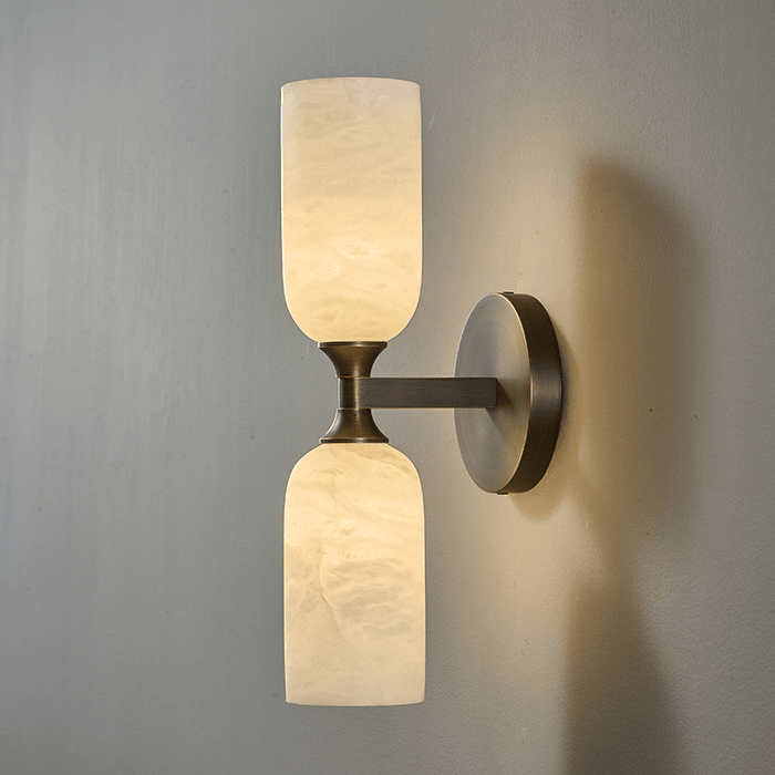 Solmira Twin Alabaster Wall Sconce - Simprolos