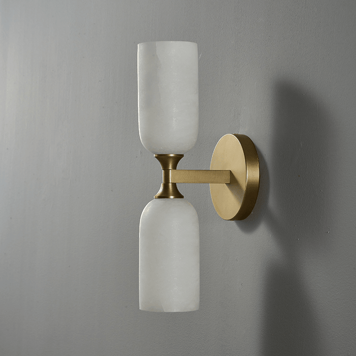 Solmira Twin Alabaster Wall Sconce - Simprolos