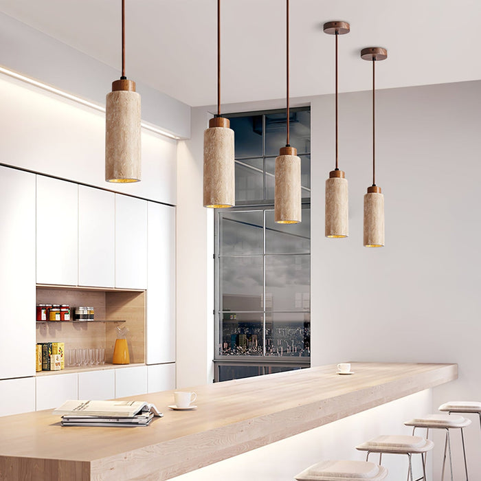 Solvara Travertine Pendant Lamp - Simprolos