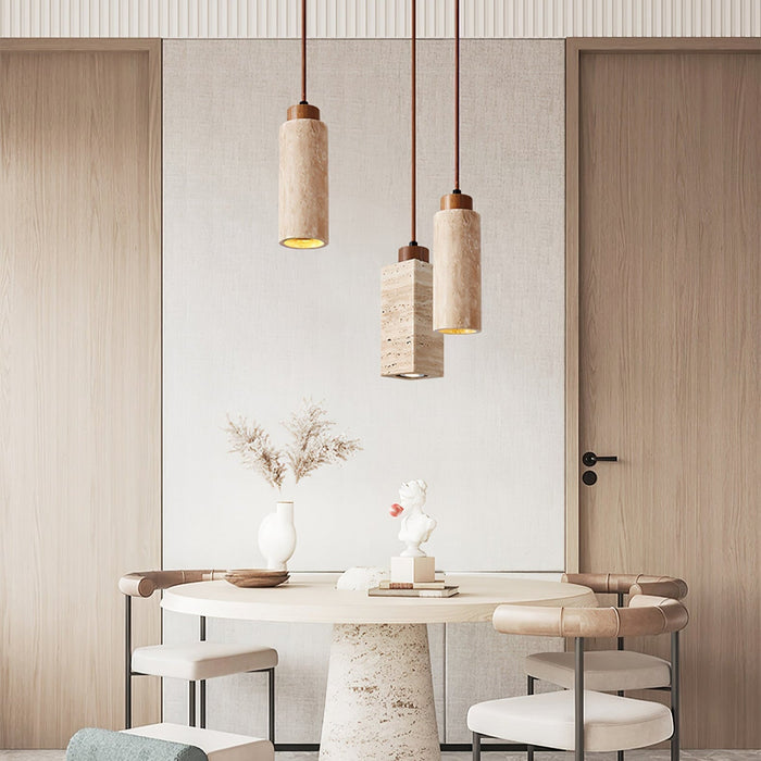 Solvara Travertine Pendant Lamp - Simprolos