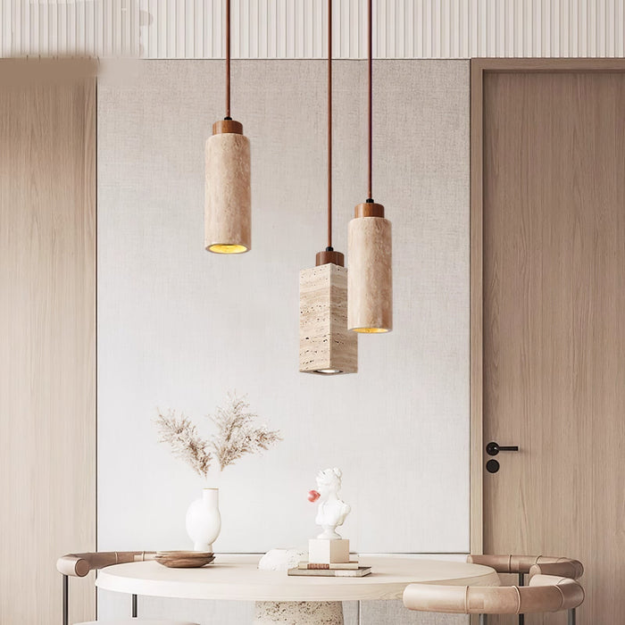 Solvara Travertine Pendant Lamp - Simprolos