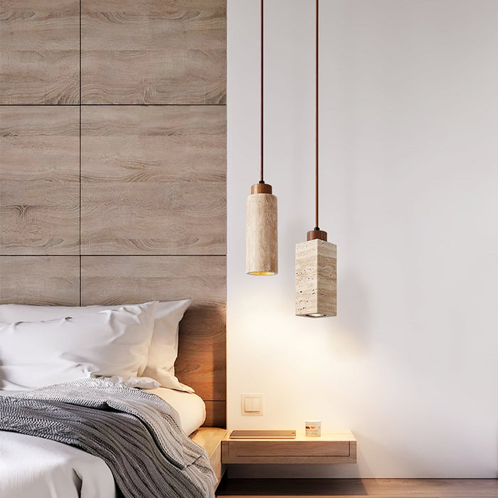 Solvara Travertine Pendant Lamp - Simprolos