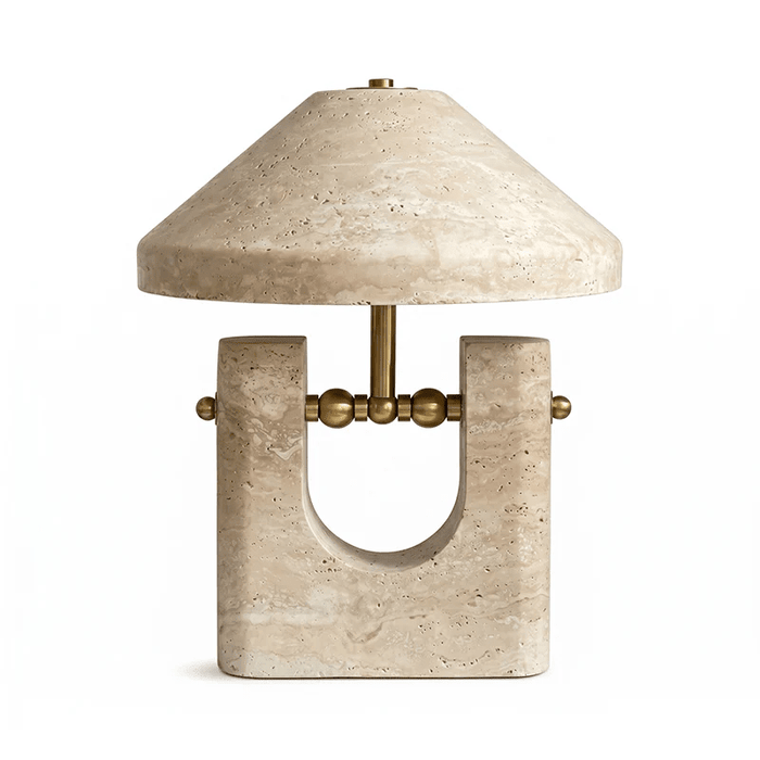 Solvra Yellow Travertine Table Lamp - Simprolos