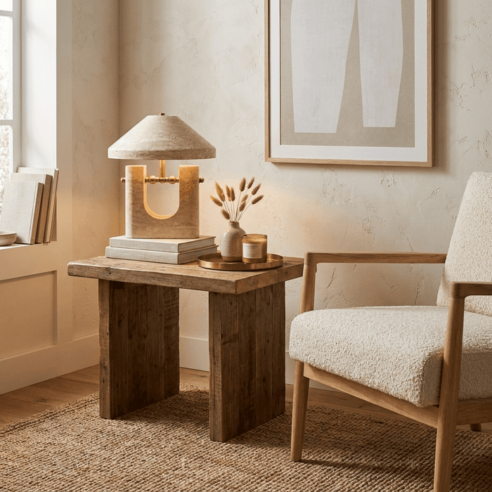 Solvra Yellow Travertine Table Lamp - Simprolos