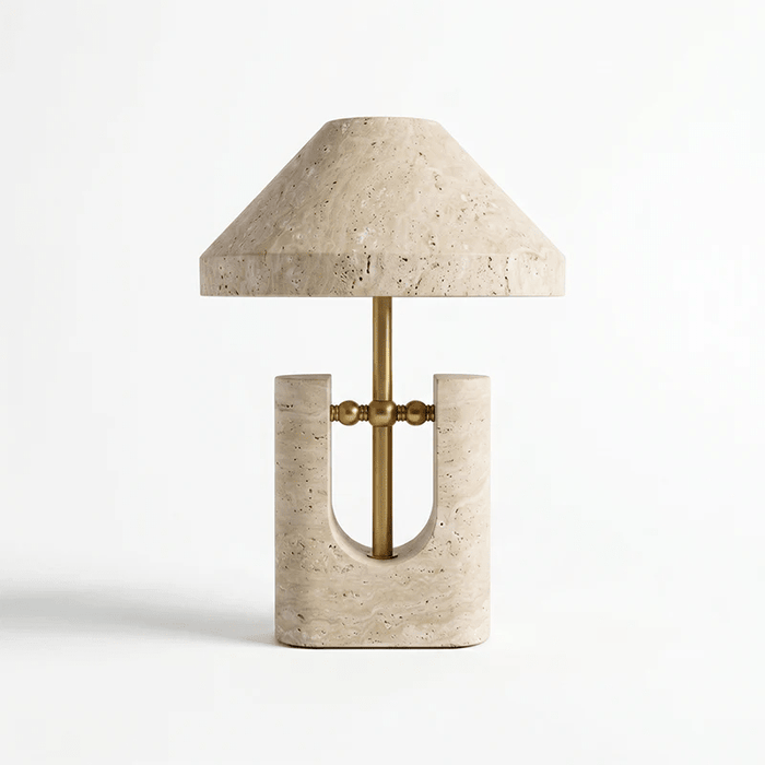 Solvra Yellow Travertine Table Lamp - Simprolos