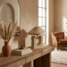 Solvra Yellow Travertine Table Lamp - Simprolos