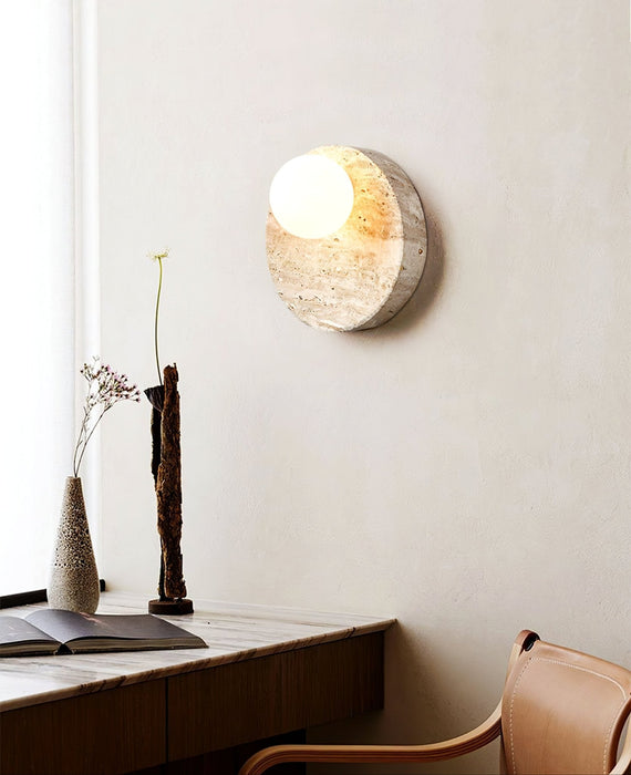 Sorella Travertine Sconce - Simprolos