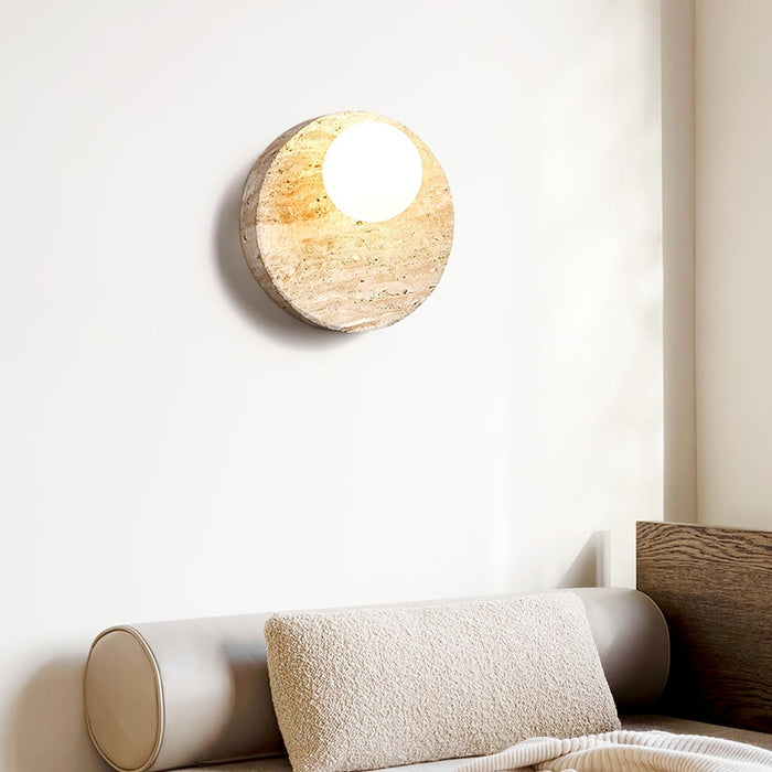 Sorella Travertine Sconce - Simprolos